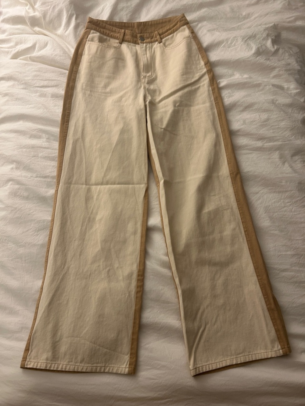 Wide Leg Two-Tone Pants
